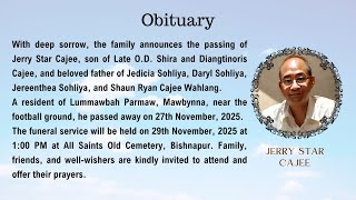 Obituary - Mr. Jerry Star Cajee passed away