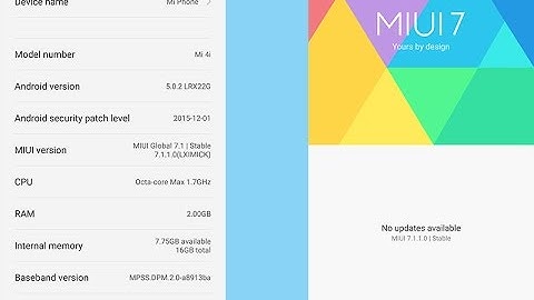 Xiaomi Mi4i Update | OTA Update | MIUI | V7.1.1.0 | Stable |