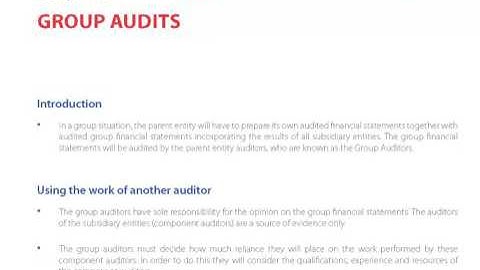 ACCA P7 Chapter 9 Group Audits