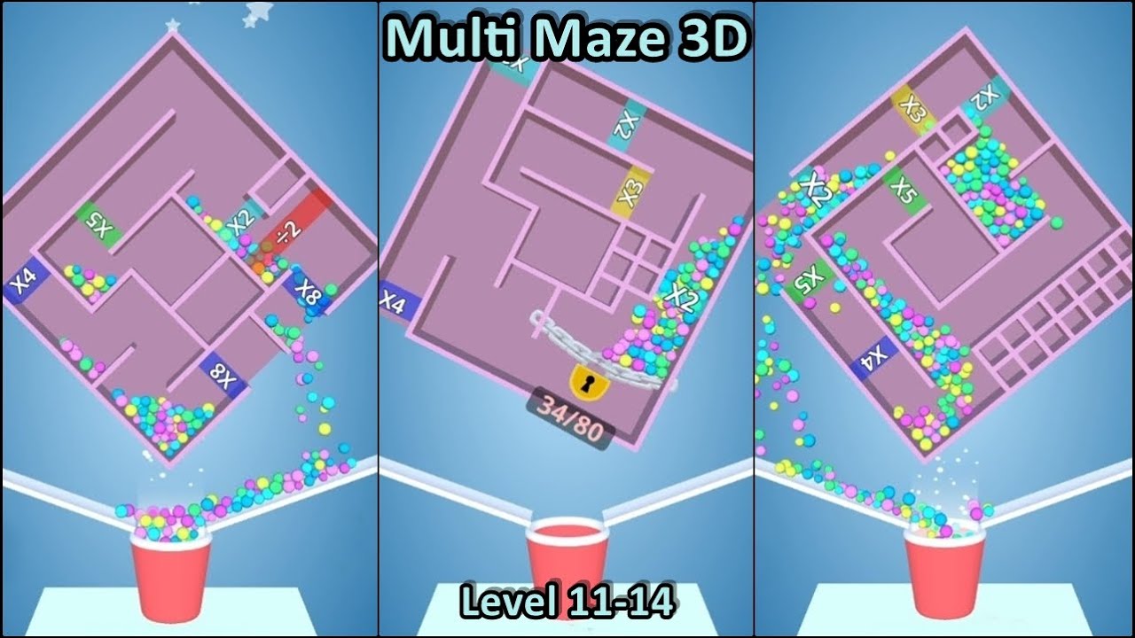 MULTI MAZE 3D (Gameplay) - LEVEL 11-14 Walkthrough - YouTube