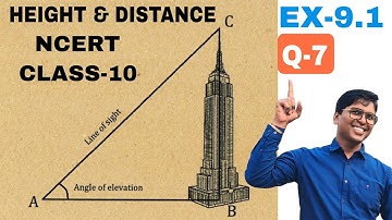 Ex-9.1 [Q-7] Height & Distance CLASS-10 NCERT Some Application of Trigonometry #maths #trigonometry