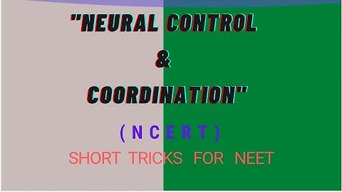 "Neural  Control  and  Coordination"  Short  Tricks .  (NCERT-XI / NEET ) ; 2020-21
