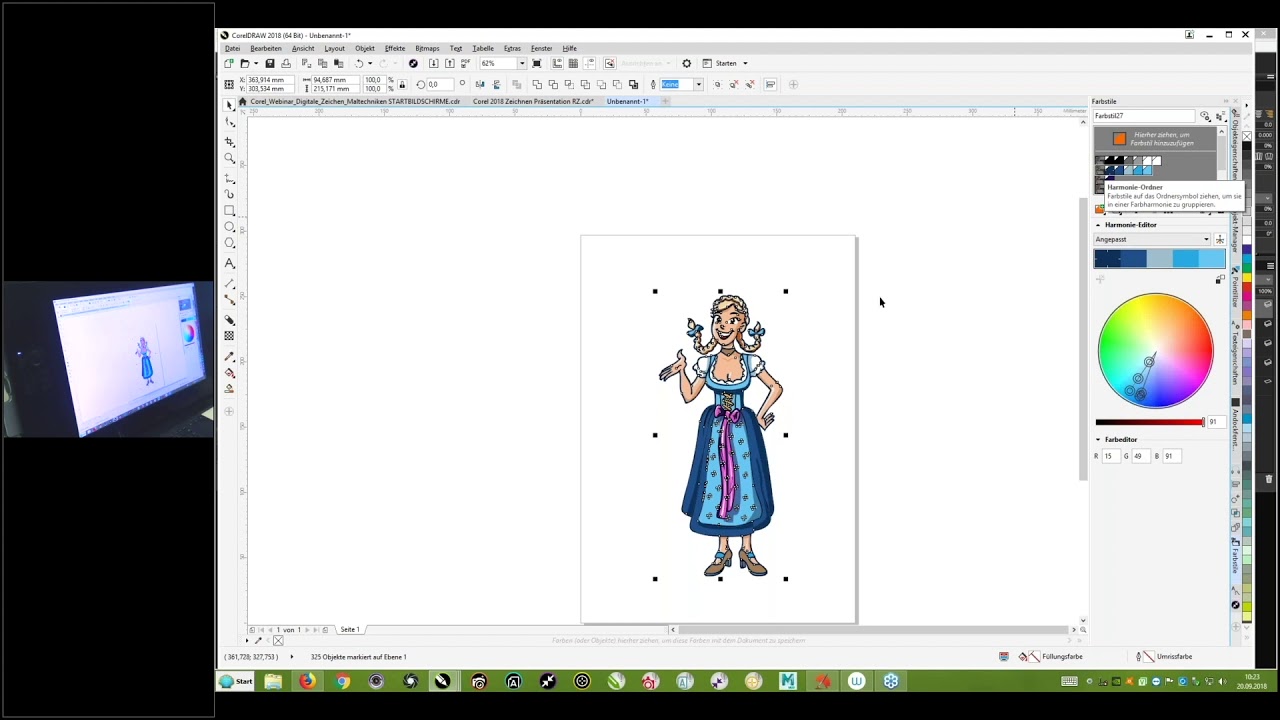 Farbvarianten von Zeichnungen erstellen in Corel Draw - YouTube