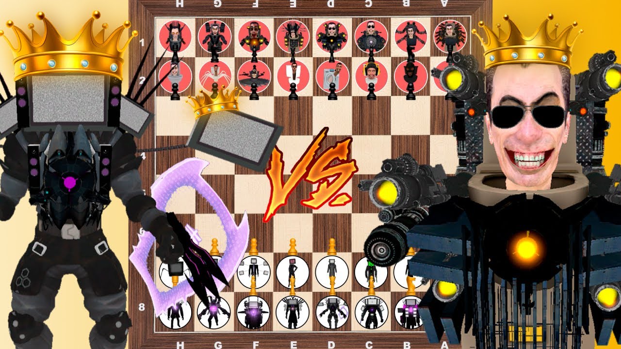 Skibidi Toilet Tournament | Team All Titans TV Man vs All G-Mans Toilet on chess board