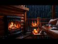 Cozy Fireplace, Rain & Cat Purring 🔥🌧️🐱 | Stress Relief & Sleep (8 Hours)