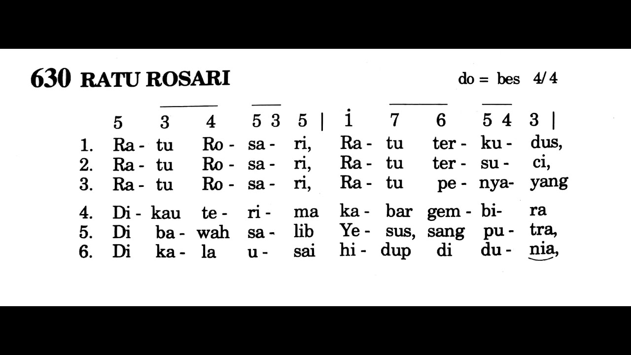Ratu Rosari | Puji Syukur No. 630 | Lagu Rohani Katolik | Lagu Maria