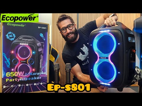 NEW RELEASE! ECOPOWER EP-801 650W AI KARAOKE SPEAKER: A JBL PARTYBOX 130 KILLER?