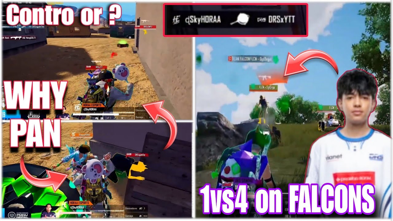 Horaa Esports Player Pan to Drs Player😱? Drs r Hora ko K chali Rax Ahile🥺? Sandesh 1vs4 on Falcons?