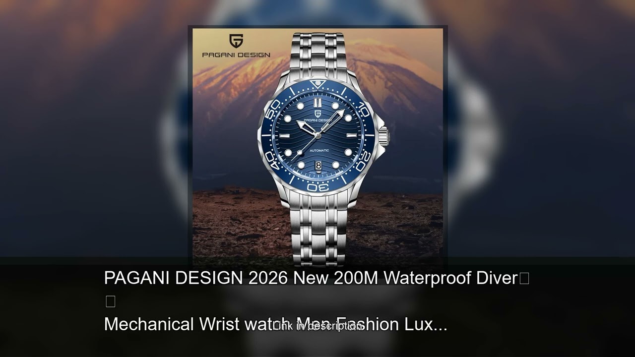 PAGANI DESIGN 2026 New 200M Waterproof Diver Mechanical Wrist watch Men Fashion Luxury Automati