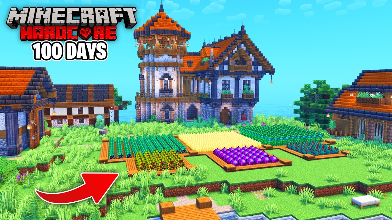 I Spent 100 Days Building the ULTIMATE FARM in Hardcore Minecraft - YouTube