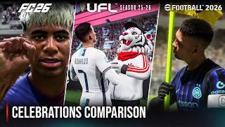 UFL vs EA Sports FC 26 vs eFootball 26 | Celebrations Comparison