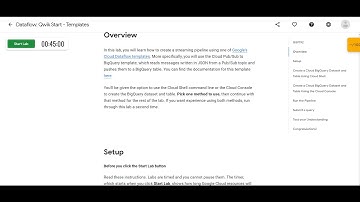 Dataflow: Qwik Start - Templates |Google Cloud platform | Qwiklabs