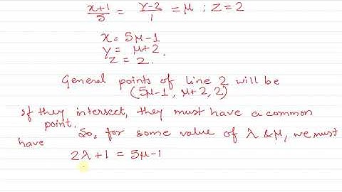 Determine whether the following pair of lines intersect or not .
