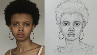 Mastering Feminine Portraits: Loomis Method Girl Drawing Guide - One pencil drawing