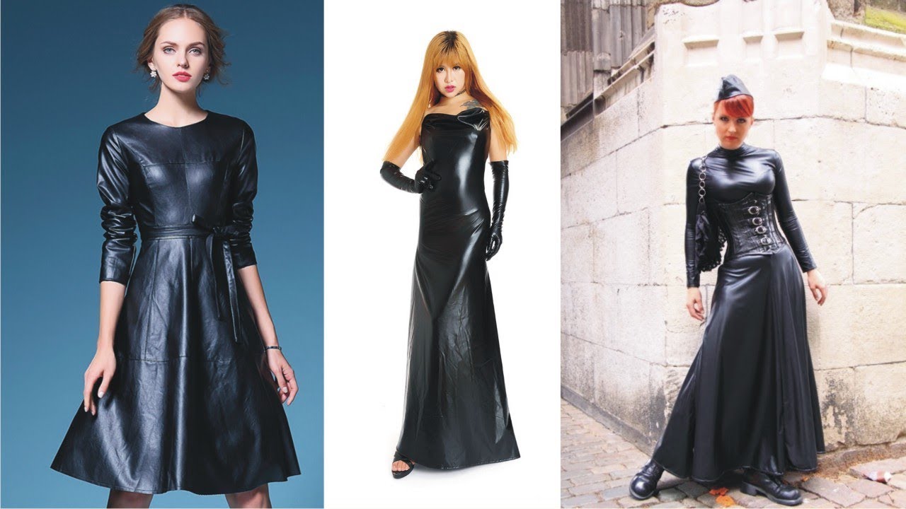 Elegant Long Leather Dress To Light Your Day 
