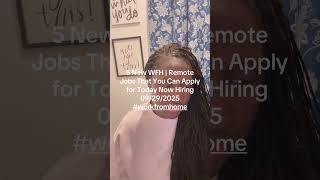 5 New WFH | Remote Jobs That You Can Apply for Today Now Hiring 09/29/2025 #workfromhome