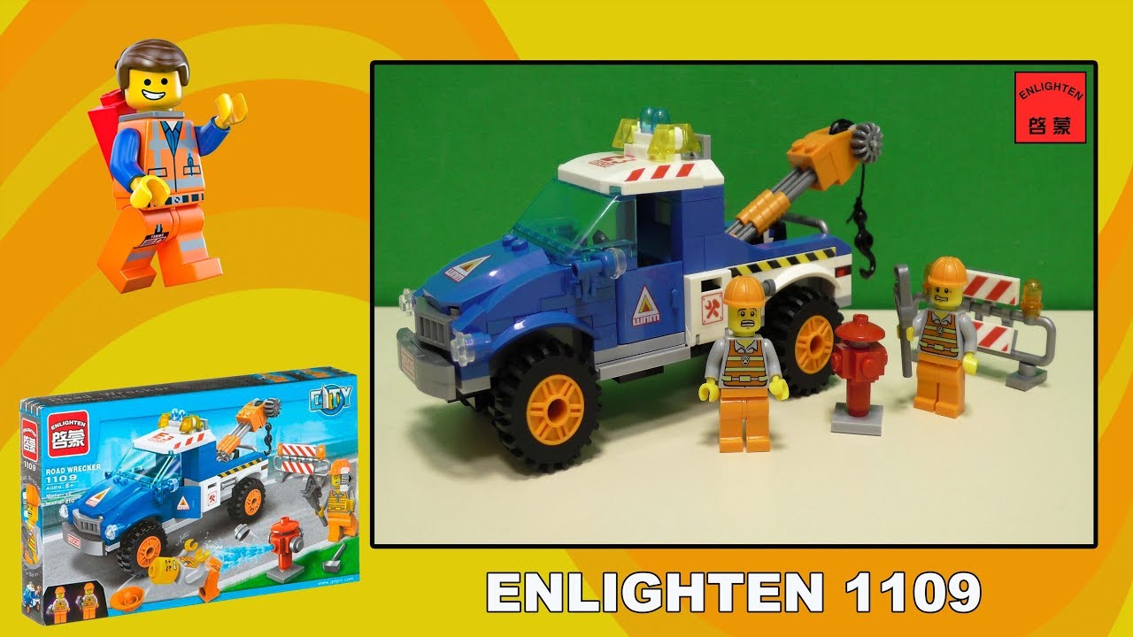 Обзор конструктора Enlighten Brick 1109  - Road Wrecker (Автомобиль дорожных работ)