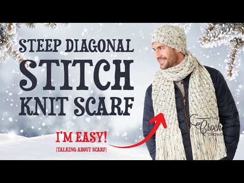 Steep Diagonal Easy Knit Scarf