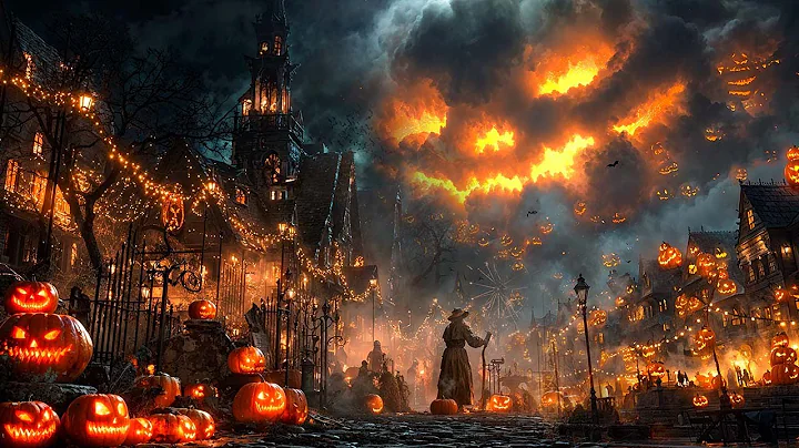 Haunted Halloween Village 🎃 Relaxing Halloween Ambience 👻 Spooky Sounds, Best Halloween Music