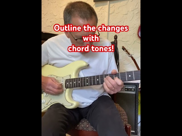 Use the unique chord tones to outline the changes! #shorts #guitar class=