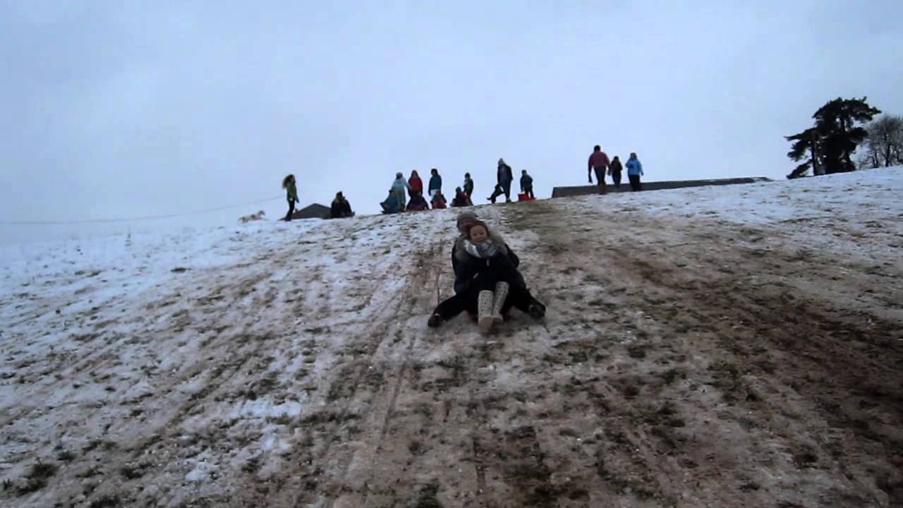 Sledging Powick, Worcester, January 2013 (The flying teacher)