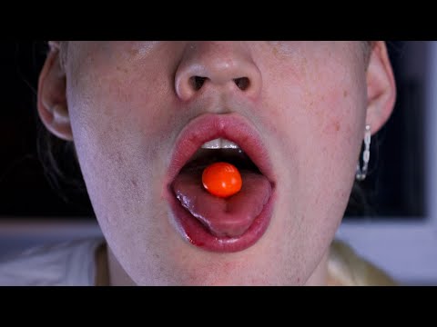 ASMR Extreme Close Up WET Candy MOUTH SOUNDS! (No Talking!)