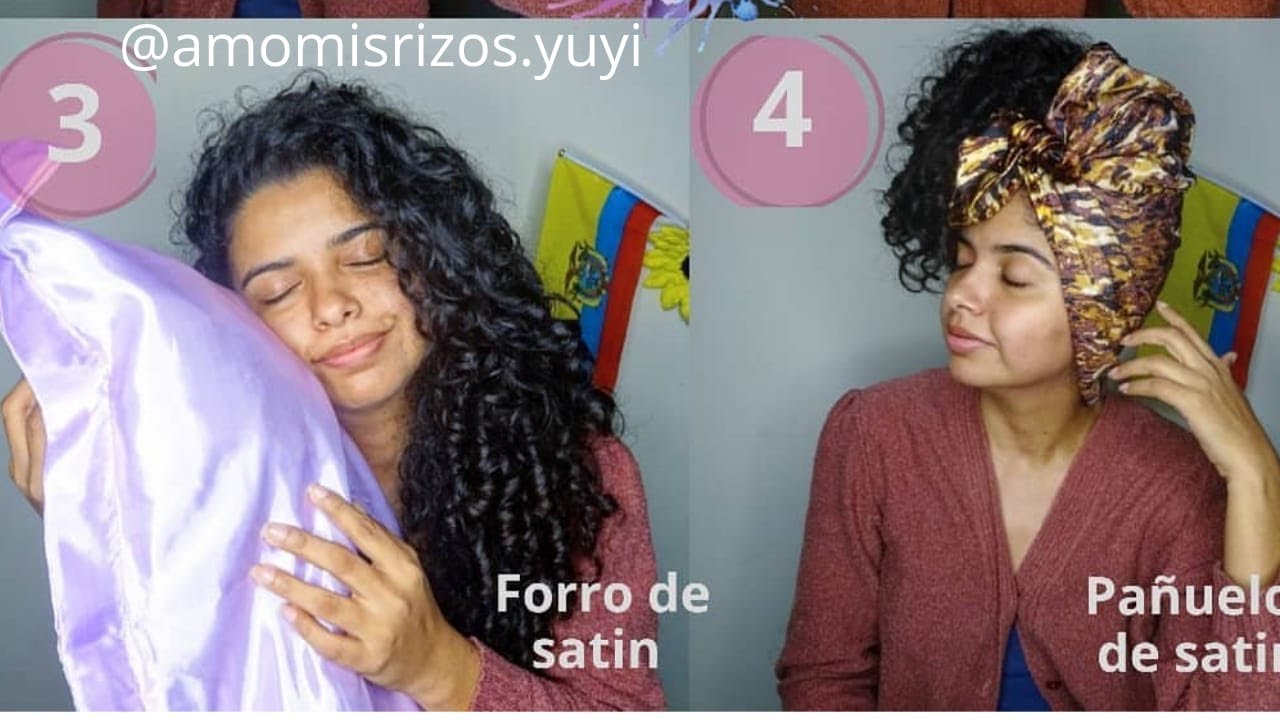 Cómo evitar el frizz al dormir con gorro de satin / 5 opciones / amo mis  Rizos by Yuyi / Curly Girl 