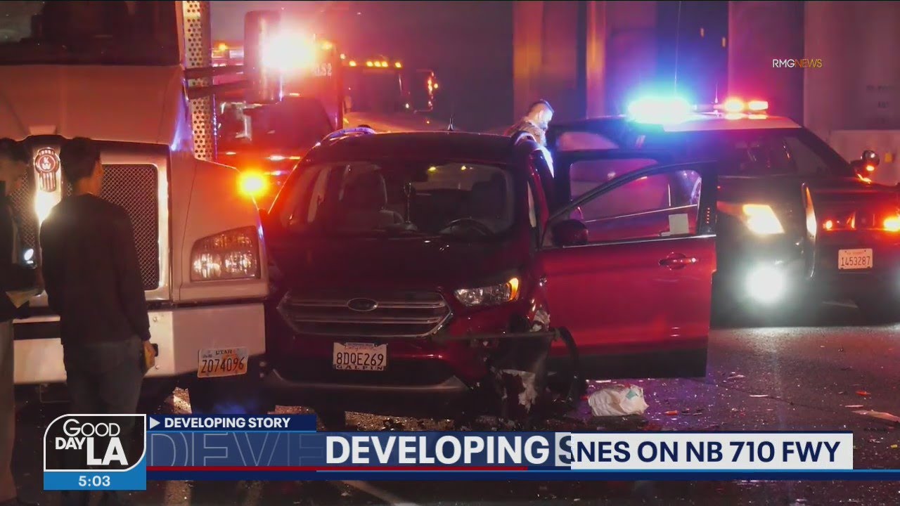 Woman killed in crash on Long Beach freeway - YouTube