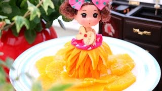 Art In Barbie Orange Dress Fruit Carving Garnish By Italypaul