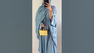Looks Beautiful In The Blue Silk Abaya Abaya Abayainspo Abayastyle 
