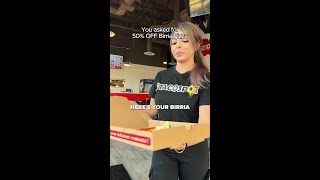 POV: you asked for 50% OFF birria pizza 😅🍕🔥 (There's no such thing😂) ORDER NOW!  🌐 ta