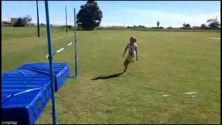 high jump technique 10-11 year old girl slow motion