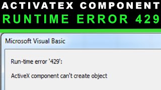 Activex component cant create object in Windows 10