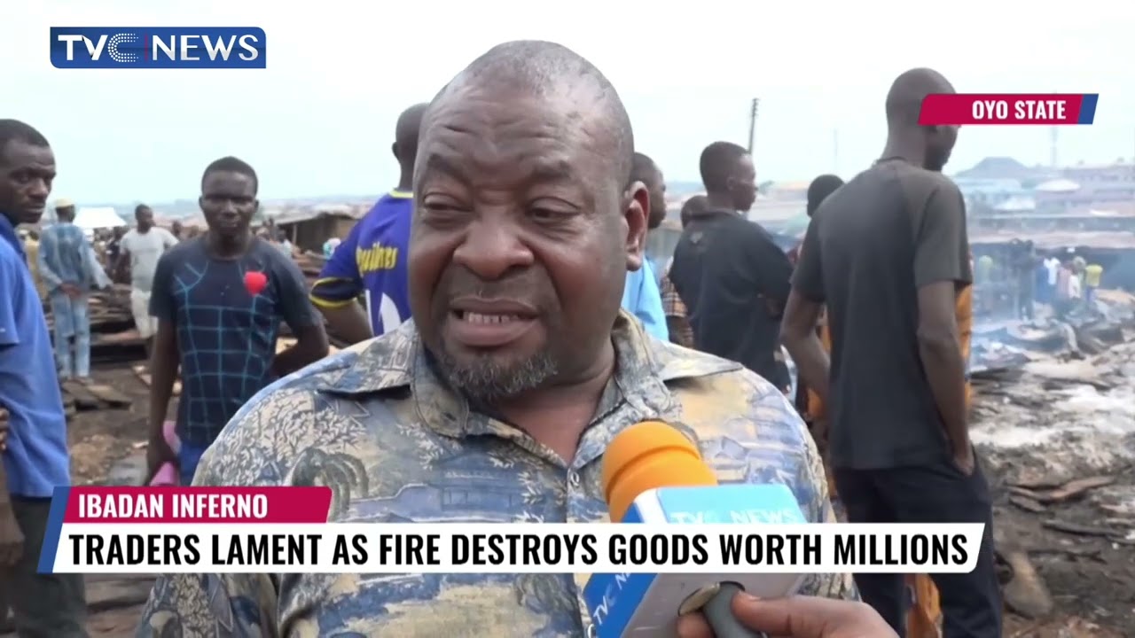 Goods Worth millions of Naira Destroyed as Fire Guts Plank Market in Oyo
