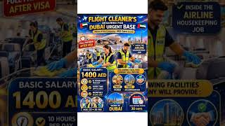 Dubai Flight Cleaner Job ✈️ | 1400 AED Salary 💸 | Free Visa + Accommodation 🇦🇪