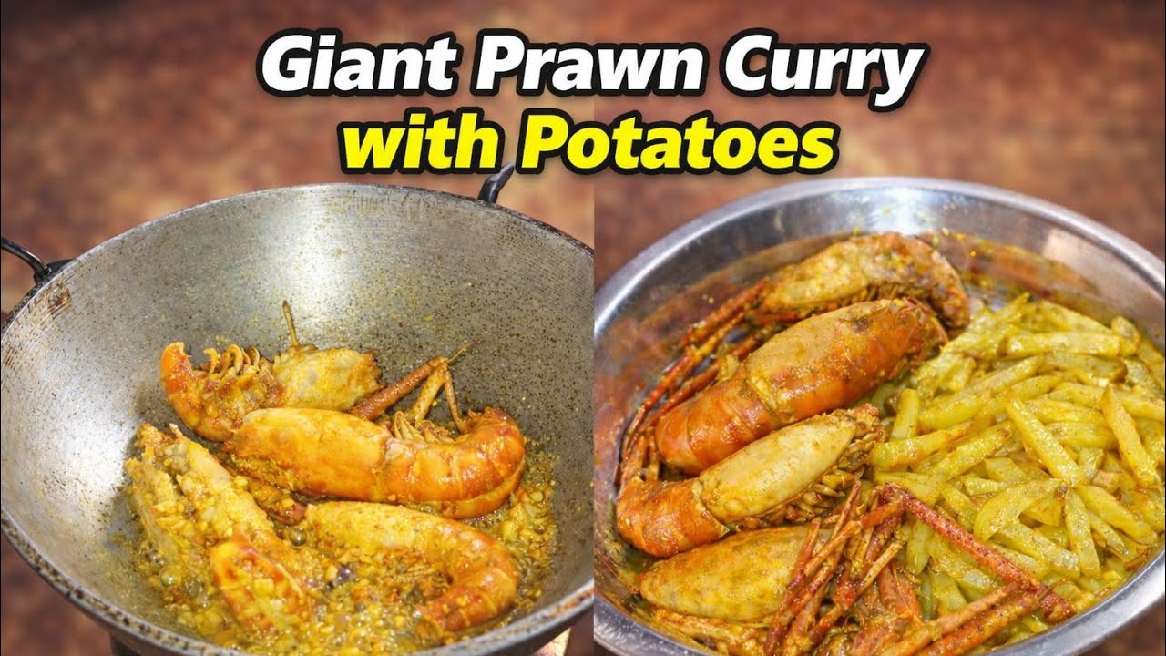 Big Golda Chingri with Potato in Mustard Poppy Gravy | Boro Golda Chingri Alu Dia Sorse Posto ||