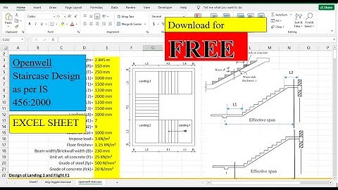 Openwell Staircase Design as per IS 456:2000 | Download Excel Sheet for FREE !!!