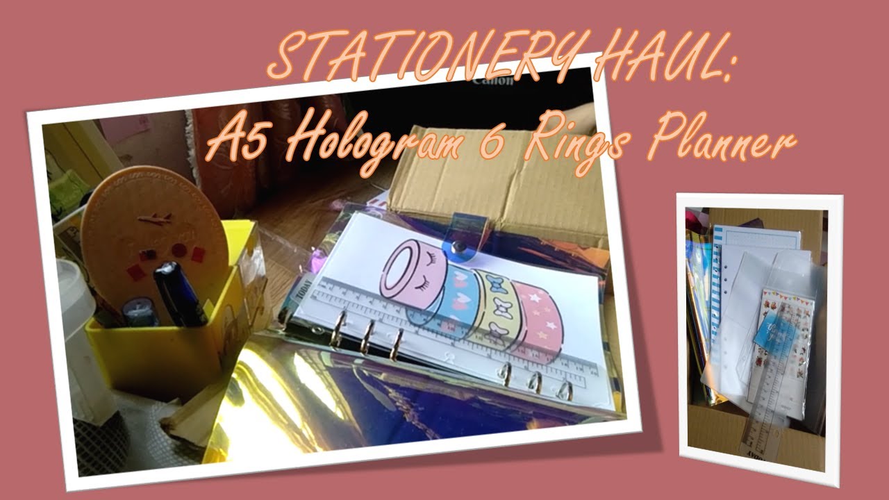 STATIONERY HAUL: A5 HOLOGRAM 6 RINGS PLANNER