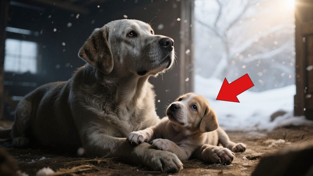 Elderly Dog Cradles Dying Pup, Then a Miracle Changes Everything…