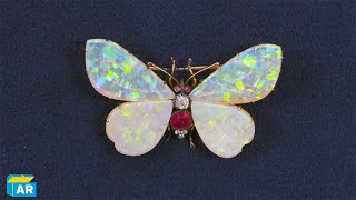 Best Moment: Antique Opal, Diamond \& Ruby Butterfly Brooch | ANTIQUES ROADSHOW | PBS