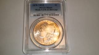 1878 Silver Morgan Dollar PCGS MS64 Vam 33 Double Legs 7/8TF Feathers
