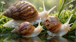 Beautiful White Snails | The Most Relaxing Slow Motion Ever