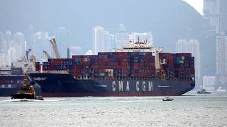 Container Ship《CMA CGM ATTILA》Passing  the Tsing Ma Bridge in HK 20260913_C0010