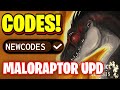 *NEW* ALL WORKING MALORAPTOR UPDATE CODES FOR JURASSIC GENESIS! ROBLOX JURASSIC GENESIS CODES