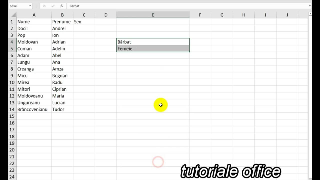 Validare date folosind o lista derulantă Excel
