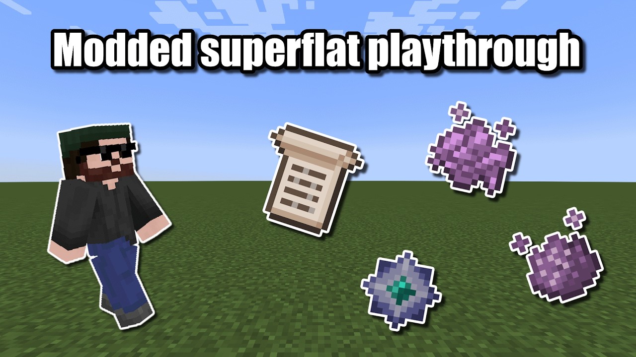 Playing My Superflat Progression Mod - YouTube
