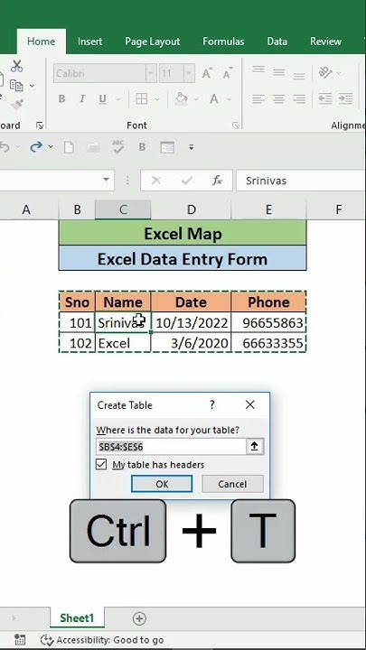 Simple Data Entry Form in Excel | MS Excel Tutorial - YouTube