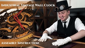 Industrial Vintage Wall Clock Assembly | DIY Wooden 3D Puzzle Tutorial | Wooden.City
