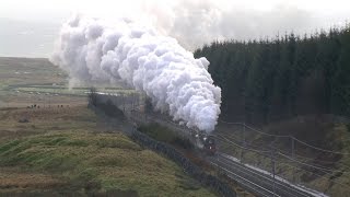 British Mainline Winter Steam  in the snow .