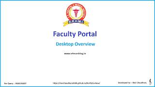 Faculty Portal Overview Desktop | SR Nursing Institute